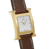 エルメス Hウォッチ ドゥブルトゥール HH1.201 ホワイト レディース 腕時計 クォーツ 中古 銀蔵