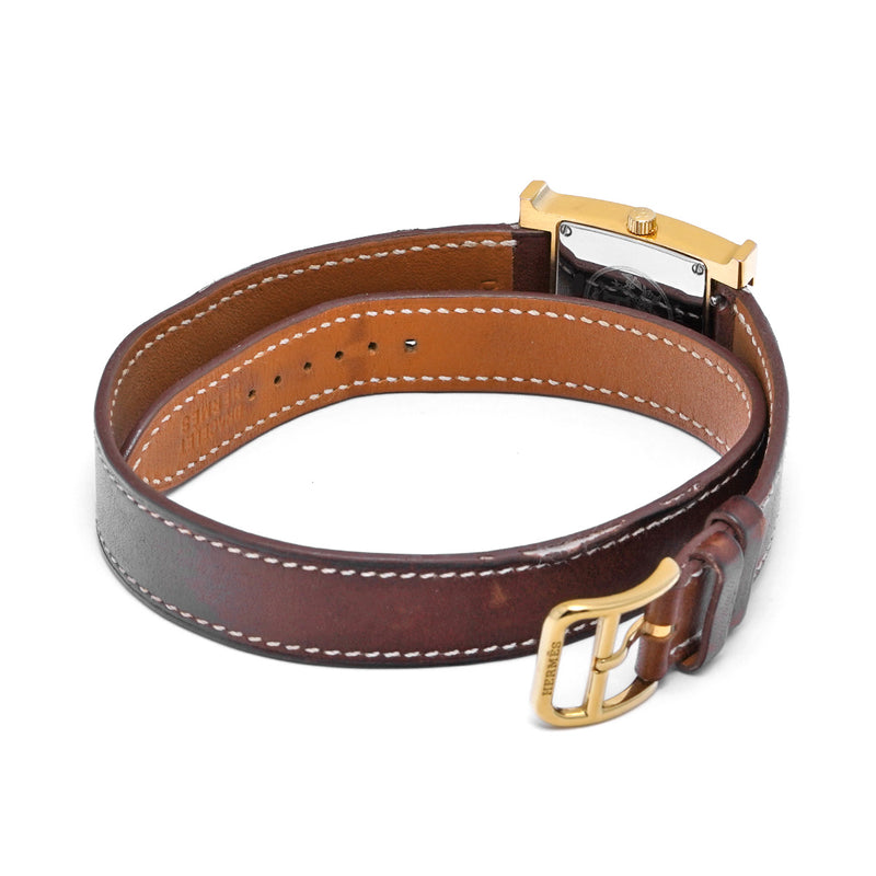 エルメス Hウォッチ ドゥブルトゥール HH1.201 ホワイト レディース 腕時計 クォーツ 中古 銀蔵