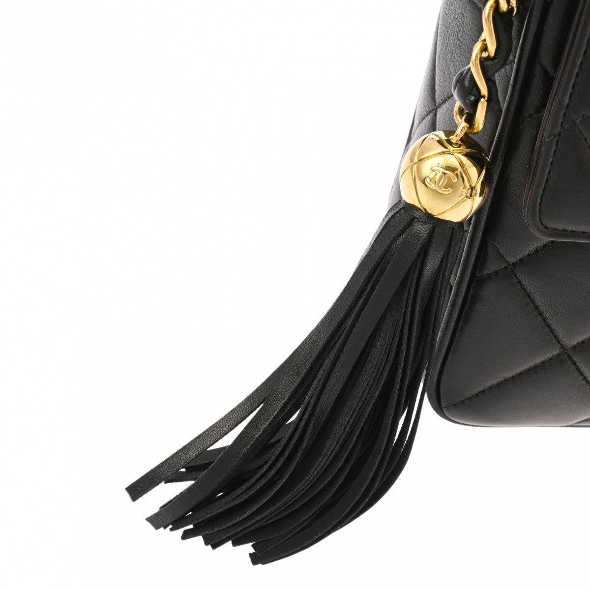 シャネル フリンジ チェーンショルダーバッグ 42976 ブラック  
