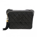 CHANEL シャネル マトラッセ フリンジ チェーンショルダーバッグ ブラック レディース ラムスキン ショルダーバッグ Bランク 中古 銀蔵