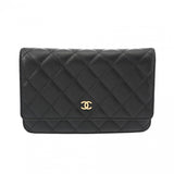 CHANEL シャネル マトラッセ クラシック チェーンウォレット ブラック AP0250 レディース キャビアスキン チェーンウォレット Aランク 中古 銀蔵