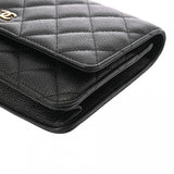 CHANEL シャネル マトラッセ クラシック チェーンウォレット ブラック AP0250 レディース キャビアスキン チェーンウォレット Aランク 中古 銀蔵