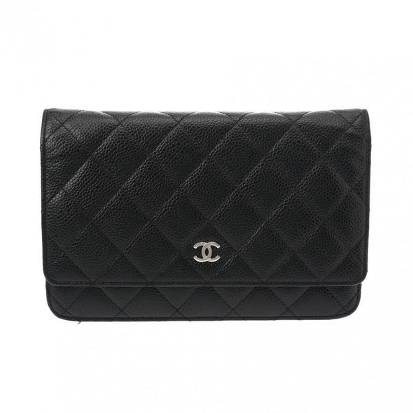 CHANEL シャネル マトラッセ クラシック チェーンウォレット ブラック AP0250 レディース キャビアスキン チェーンウォレット ABランク 中古 銀蔵