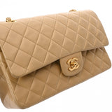 CHANEL シャネル マトラッセ チェーンショルダー Wフラップ 25cm ベージュ A01112 レディース ラムスキン ショルダーバッグ Bランク 中古 銀蔵