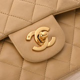 CHANEL シャネル マトラッセ チェーンショルダー Wフラップ 25cm ベージュ A01112 レディース ラムスキン ショルダーバッグ Bランク 中古 銀蔵