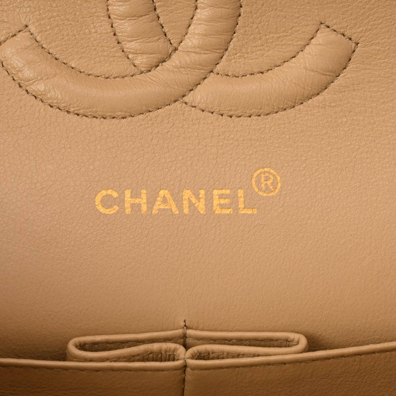 CHANEL シャネル マトラッセ チェーンショルダー Wフラップ 25cm ベージュ A01112 レディース ラムスキン ショルダーバッグ Bランク 中古 銀蔵