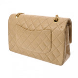 CHANEL シャネル マトラッセ チェーンショルダー Wフラップ 25cm ベージュ A01112 レディース ラムスキン ショルダーバッグ Bランク 中古 銀蔵