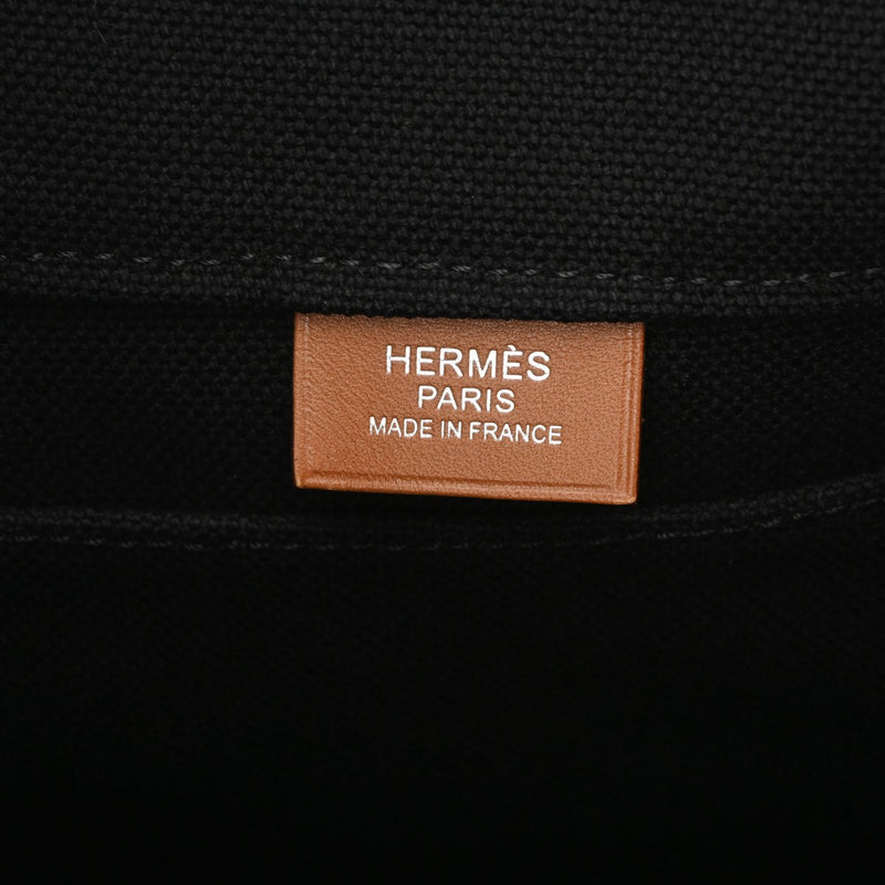 HERMES エルメス エトリヴィエール  ブラック A刻印(2017年頃) メンズ キャンバス レザー トートバッグ ABランク 中古 銀蔵