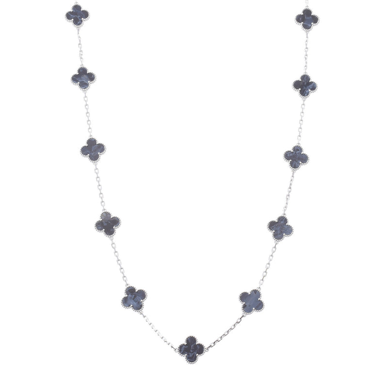 VAN CLEEF & ARPELS ヴァンクリーフ＆アーペル ヴィンテージアルハンブラ ピーターサイト 20P VCARP7S500 レディース K18ホワイトゴールド ネックレス Aランク 中古 銀蔵