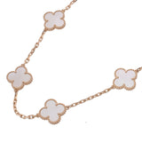 VAN CLEEF & ARPELS ヴァンクリーフ＆アーペル ヴィンテージアルハンブラ ネックレス 10P ホワイト レディース K18イエローゴールド ネックレス Aランク 中古 銀蔵