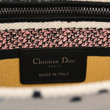 CHRISTIAN DIOR クリスチャンディオール LADY D-LITE ミディアムバッグ 2WAY ホワイト/マルチカラー レディース キャンバス ハンドバッグ Aランク 中古 銀蔵