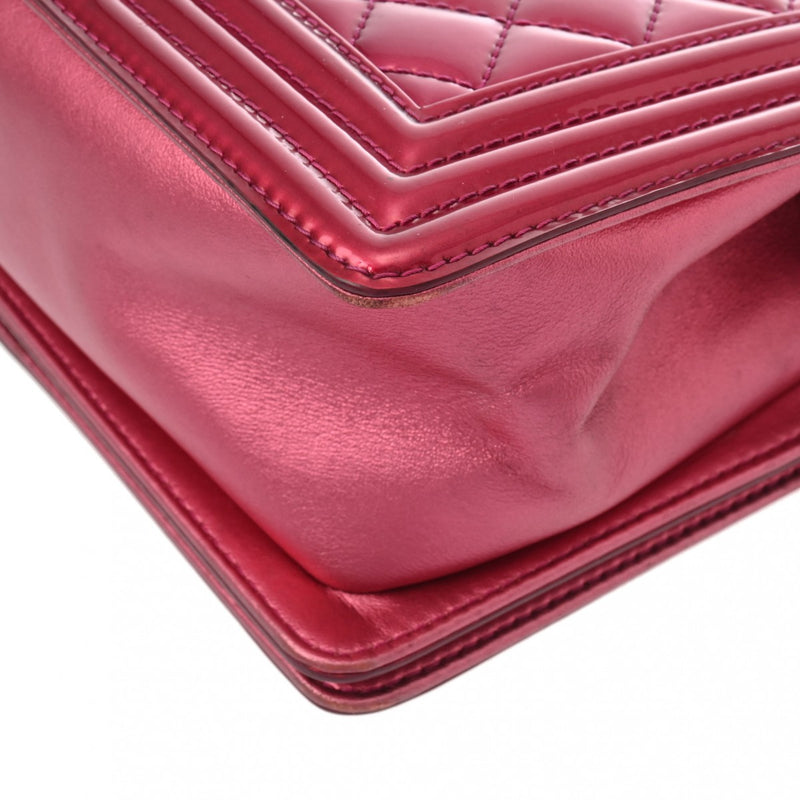 CHANEL シャネル ボーイシャネル チェーンショルダー 25cm ピンク A67086 レディース エナメル ショルダーバッグ Bランク 中古 銀蔵