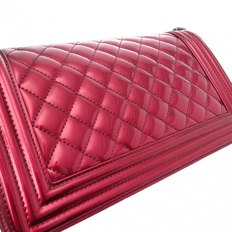 CHANEL シャネル ボーイシャネル チェーンショルダー 25cm ピンク A67086 レディース エナメル ショルダーバッグ Bランク 中古 銀蔵