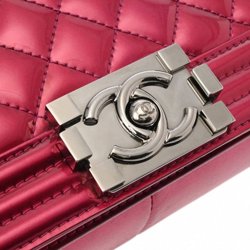 CHANEL シャネル ボーイシャネル チェーンショルダー 25cm ピンク A67086 レディース エナメル ショルダーバッグ Bランク 中古 銀蔵