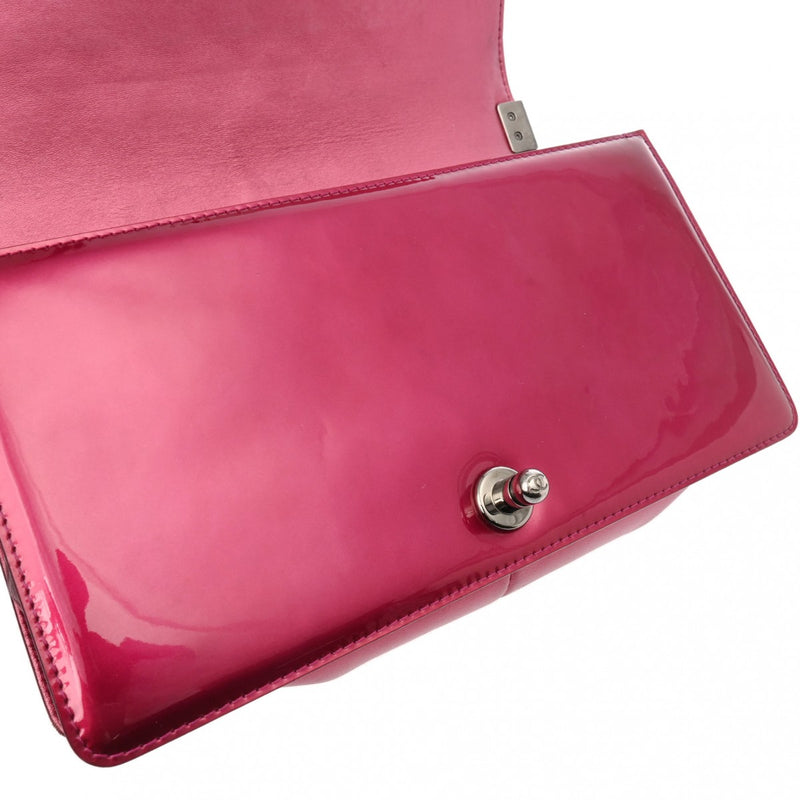 CHANEL シャネル ボーイシャネル チェーンショルダー 25cm ピンク A67086 レディース エナメル ショルダーバッグ Bランク 中古 銀蔵