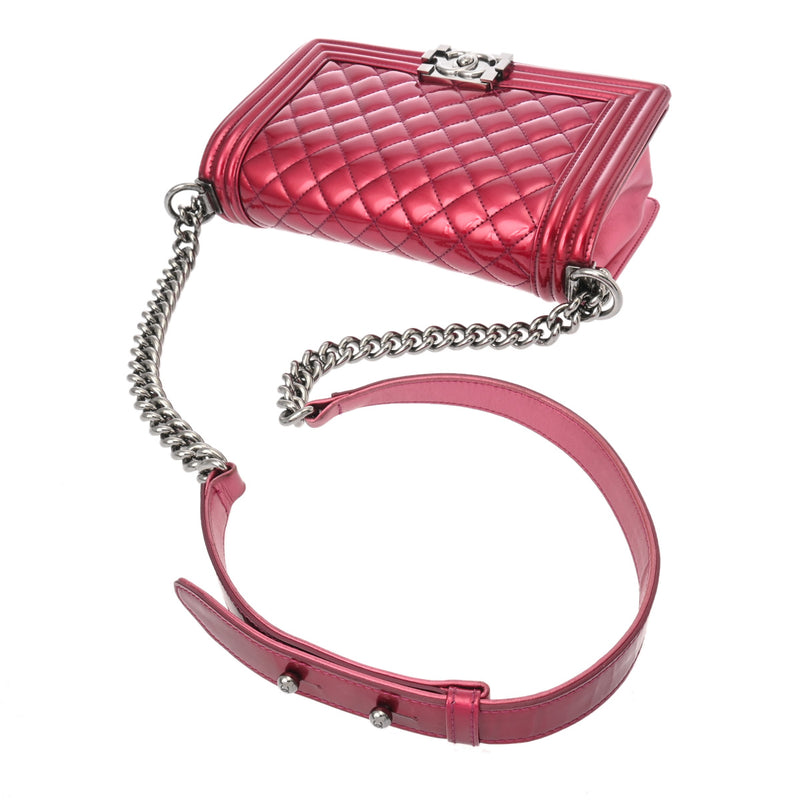 CHANEL シャネル ボーイシャネル チェーンショルダー 25cm ピンク A67086 レディース エナメル ショルダーバッグ Bランク 中古 銀蔵