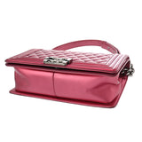 CHANEL シャネル ボーイシャネル チェーンショルダー 25cm ピンク A67086 レディース エナメル ショルダーバッグ Bランク 中古 銀蔵
