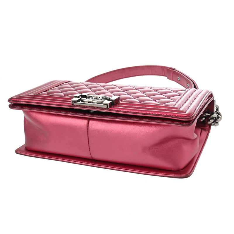 CHANEL シャネル ボーイシャネル チェーンショルダー 25cm ピンク A67086 レディース エナメル ショルダーバッグ Bランク 中古 銀蔵