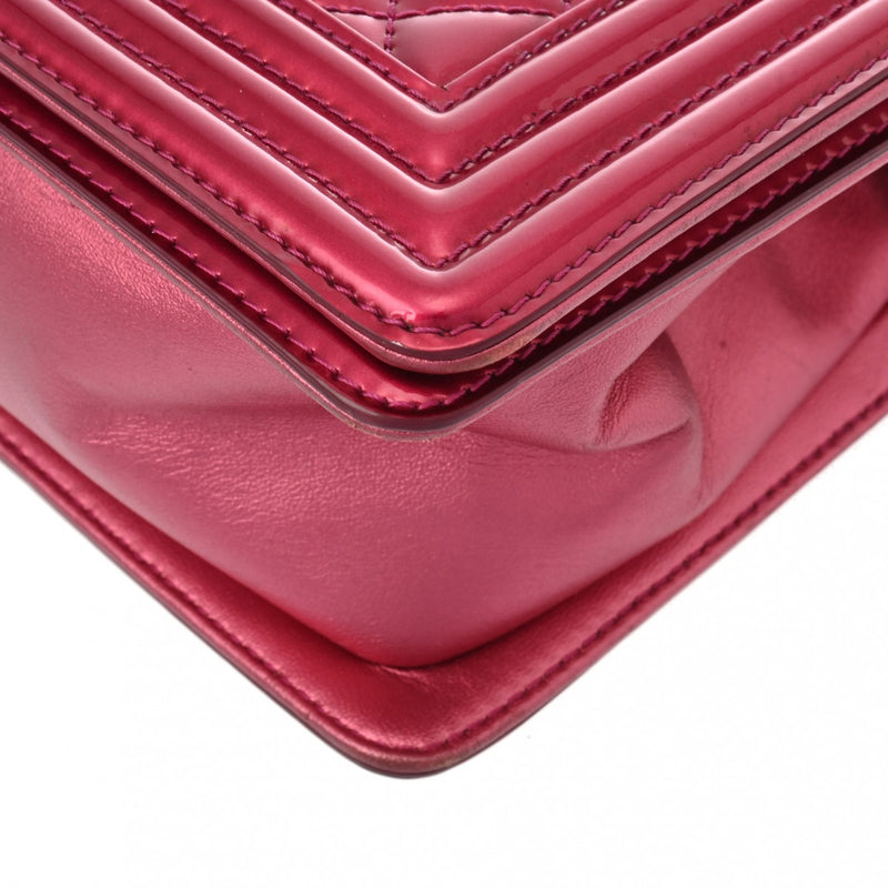 CHANEL シャネル ボーイシャネル チェーンショルダー 25cm ピンク A67086 レディース エナメル ショルダーバッグ Bランク 中古 銀蔵
