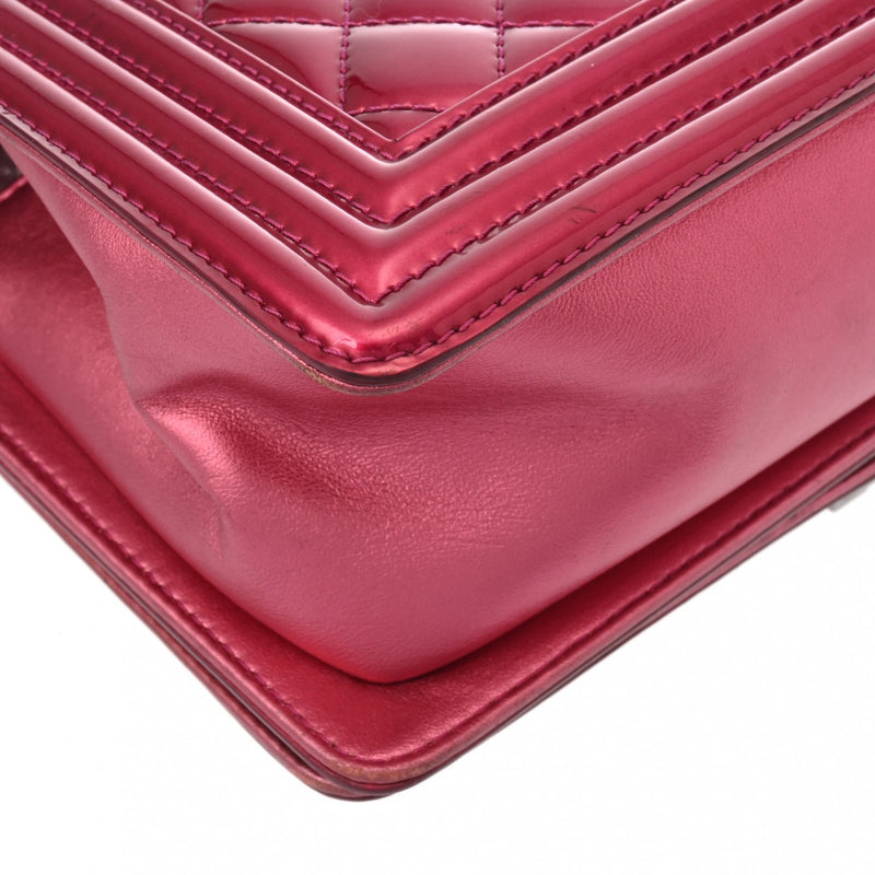 CHANEL シャネル ボーイシャネル チェーンショルダー 25cm ピンク A67086 レディース エナメル ショルダーバッグ Bランク 中古 銀蔵