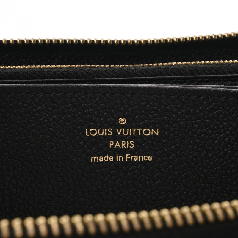 LOUIS VUITTON ルイヴィトン モノグラムアンプラント ジッピーウォレット ホワイトステッチ ノワール M62121 ユニセックス レザー 長財布 ABランク 中古 銀蔵