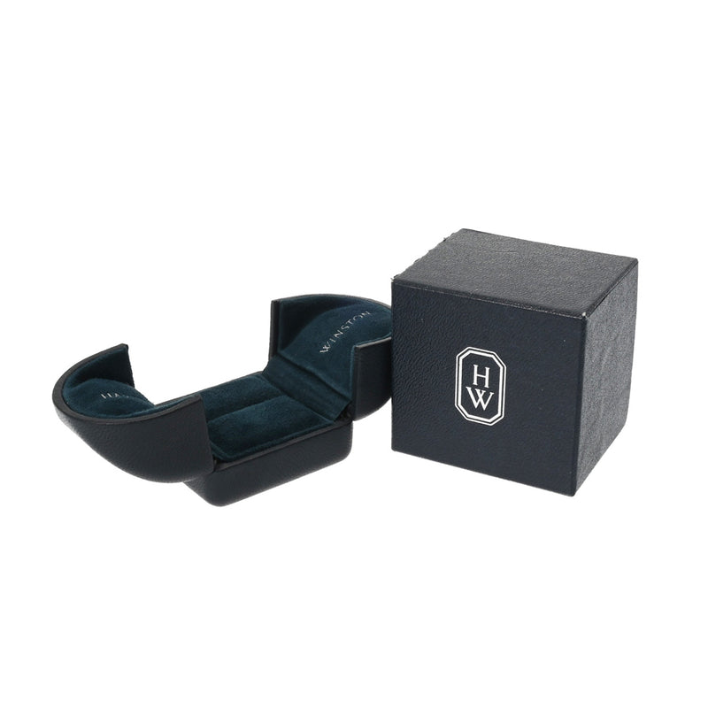 HARRY WINSTON ハリーウィンストン マイクロパヴェダイヤ 0.52ct D-VVS2-3EX #8 一粒ダイヤ ハーフエタニティ 8号 レディース Pt950プラチナ リング・指輪 Aランク 中古 銀蔵