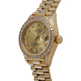 ロレックス デイトジャスト ベゼルダイヤ 10Pダイヤ 69138G L番(1988年頃製造) シャンパン/ダイヤモンド レディース 腕時計 自動巻き 中古 銀蔵