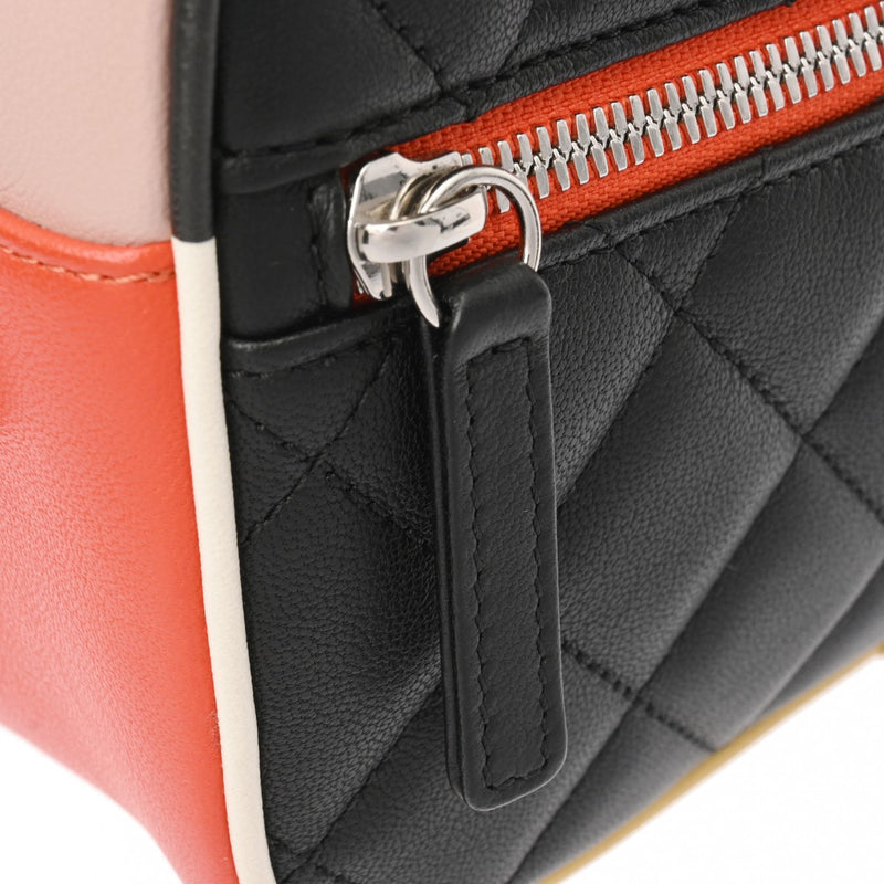 CHANEL シャネル マトラッセ カメラバッグ チェーンショルダー ブラック/ピンク/マルチカラー レディース ラムスキン ショルダーバッグ Aランク 中古 銀蔵