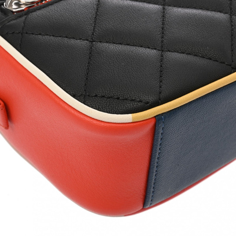 CHANEL シャネル マトラッセ カメラバッグ チェーンショルダー ブラック/ピンク/マルチカラー レディース ラムスキン ショルダーバッグ Aランク 中古 銀蔵
