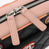 CHANEL シャネル マトラッセ カメラバッグ チェーンショルダー ブラック/ピンク/マルチカラー レディース ラムスキン ショルダーバッグ Aランク 中古 銀蔵