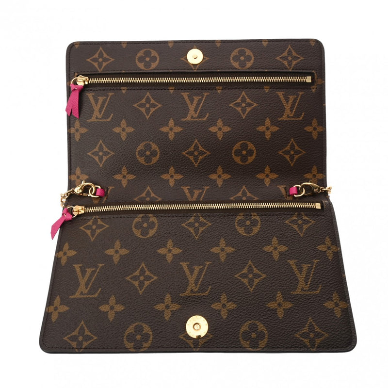 LOUIS VUITTON ルイヴィトン モノグラム ポシェット ウィケンド ホリデーシリーズ ブラウン M63857 レディース モノグラムキャンバス チェーンウォレット 新同 中古 銀蔵