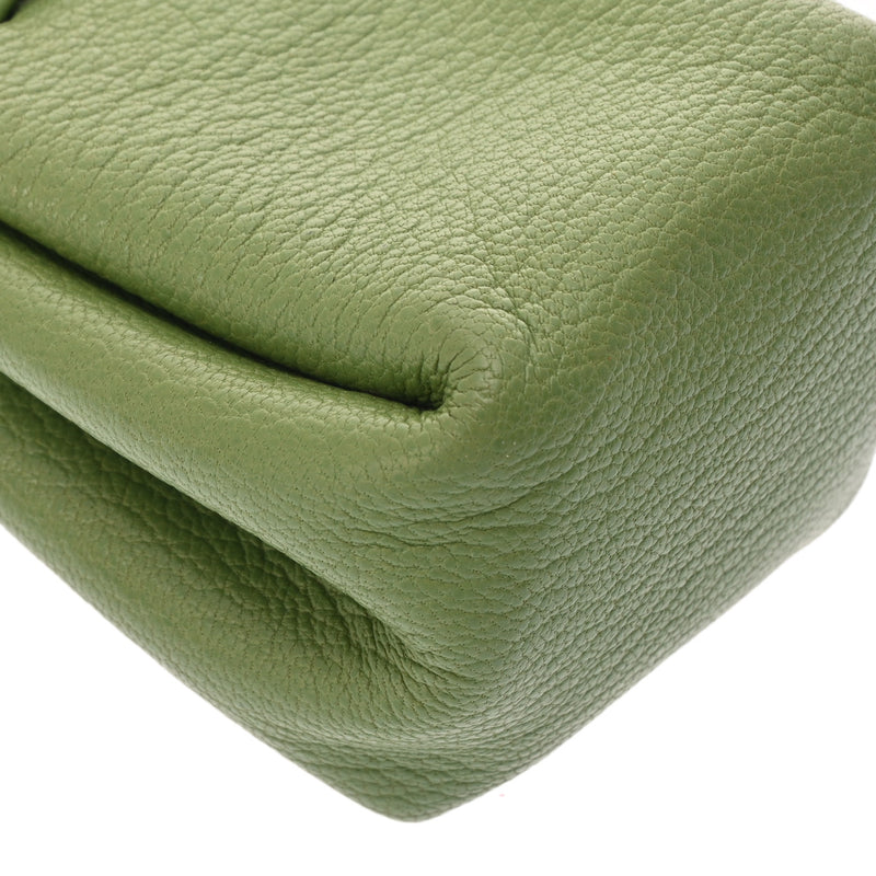 HERMES エルメス ヴェスパ ポーチ グリーン □D刻印(2000年頃) レディース シェーブル アクセサリーポーチ Bランク 中古 銀蔵