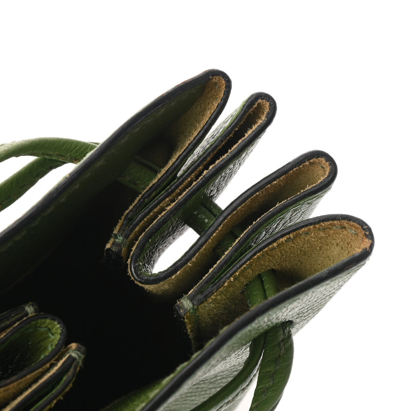 HERMES エルメス ヴェスパ ポーチ グリーン □D刻印(2000年頃) レディース シェーブル アクセサリーポーチ Bランク 中古 銀蔵