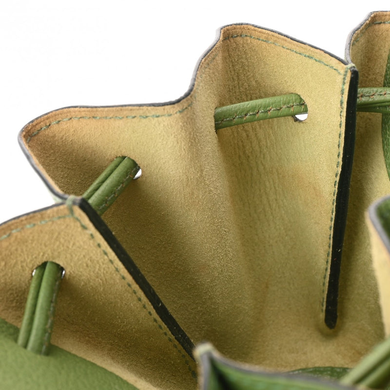 HERMES エルメス ヴェスパ ポーチ グリーン □D刻印(2000年頃) レディース シェーブル アクセサリーポーチ Bランク 中古 銀蔵