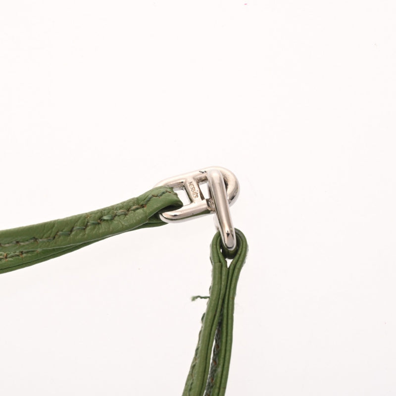 HERMES エルメス ヴェスパ ポーチ グリーン □D刻印(2000年頃) レディース シェーブル アクセサリーポーチ Bランク 中古 銀蔵