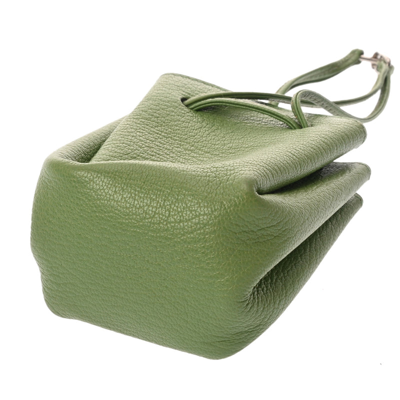 HERMES エルメス ヴェスパ ポーチ グリーン □D刻印(2000年頃) レディース シェーブル アクセサリーポーチ Bランク 中古 銀蔵