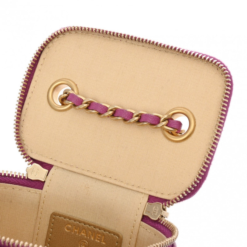 CHANEL シャネル マトラッセ ココボール チェーンポーチ パープル AP1447 レディース ラムスキン ショルダーバッグ Aランク 中古 銀蔵