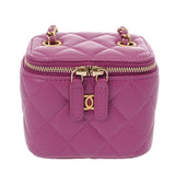 CHANEL シャネル マトラッセ ココボール チェーンポーチ パープル AP1447 レディース ラムスキン ショルダーバッグ Aランク 中古 銀蔵
