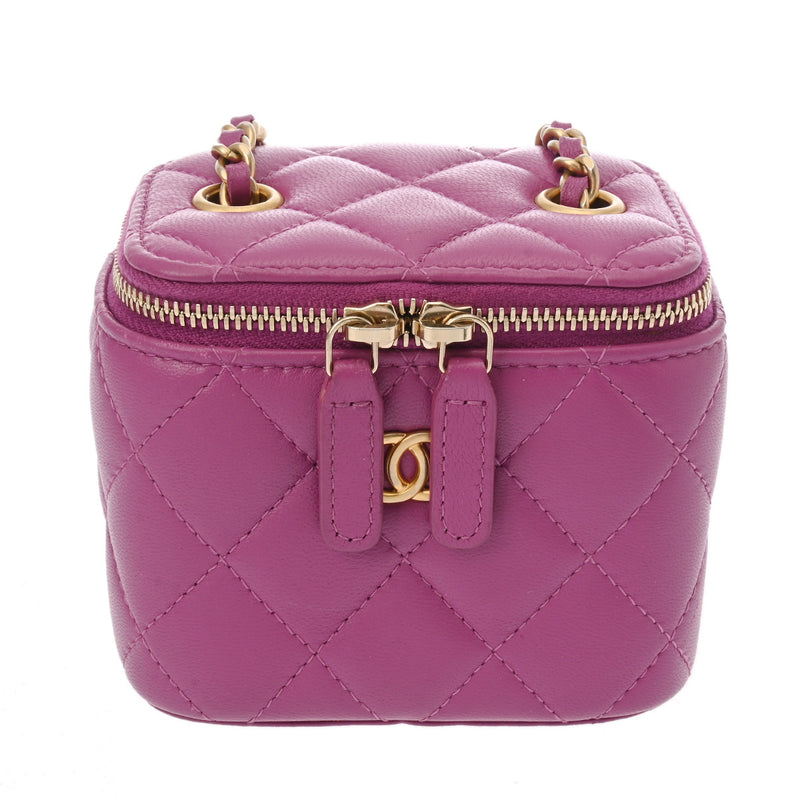 CHANEL シャネル マトラッセ ココボール チェーンポーチ パープル AP1447 レディース ラムスキン ショルダーバッグ Aランク 中古 銀蔵