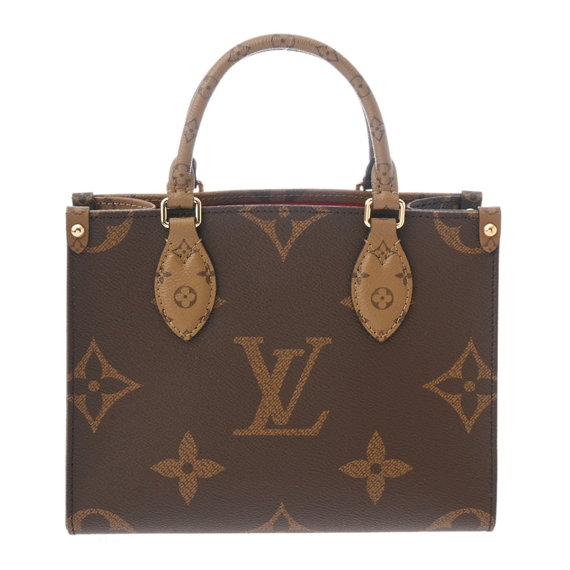 LOUIS VUITTON ルイヴィトン モノグラムリバース オンザゴー PM 2WAY ブラウン M46773 レディース モノグラムキャンバス ハンドバッグ 新同 中古 銀蔵