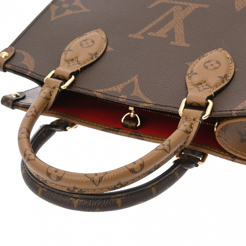 LOUIS VUITTON ルイヴィトン モノグラムリバース オンザゴー PM 2WAY ブラウン M46773 レディース モノグラムキャンバス ハンドバッグ 新同 中古 銀蔵