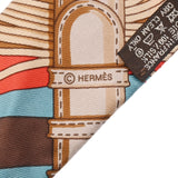 HERMES エルメス ツイリー COACHING 旧タグ オレンジ/ブラウン レディース シルク100％ スカーフ Aランク 中古 銀蔵