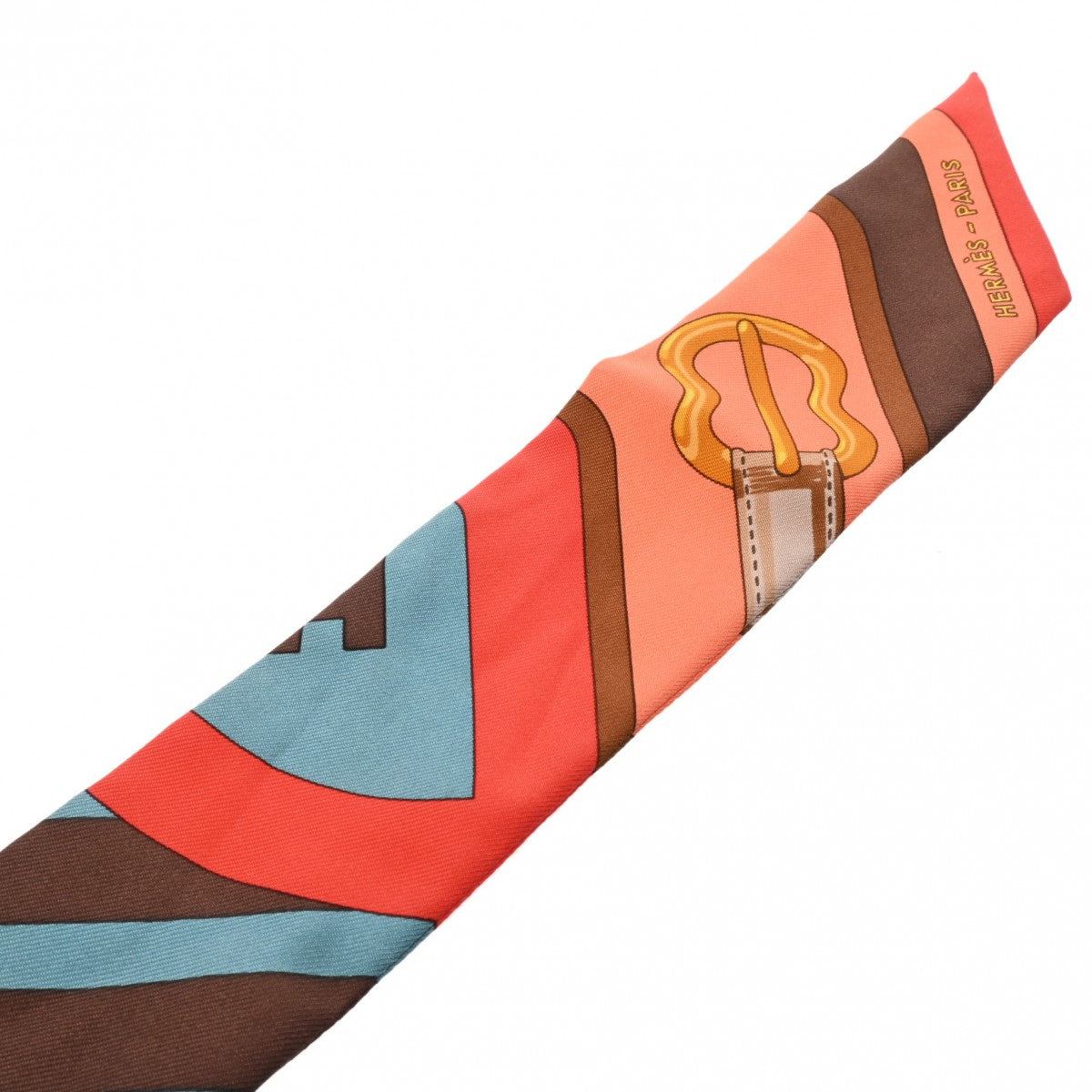 ❣️クリーニング済み❣️エルメス　ツイリー　スカーフ　オレンジ系 ❣️クリーニング済み❣️エルメス ツイリー スカーフ オレンジ系