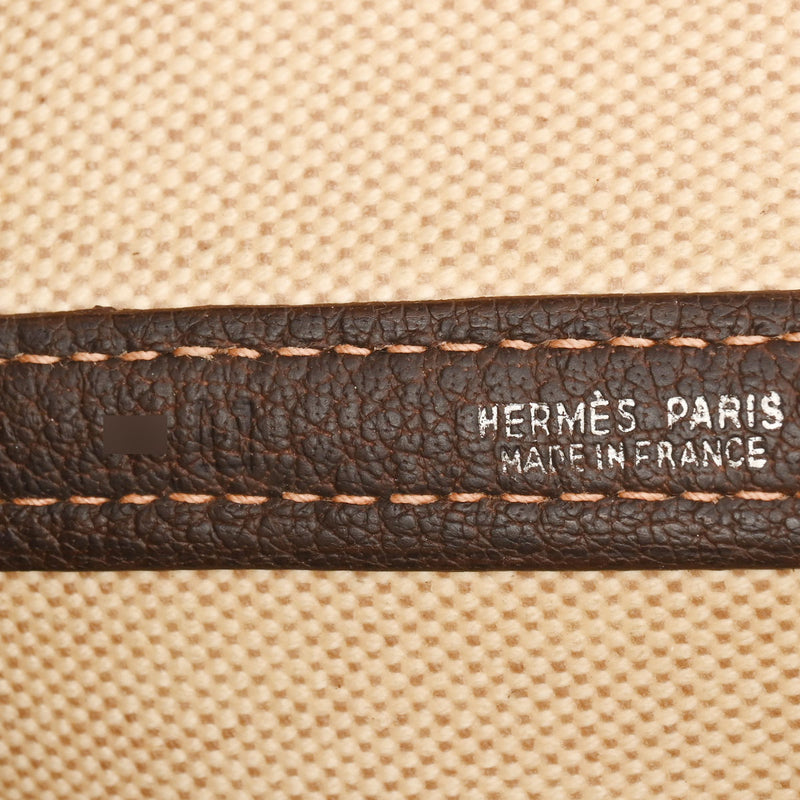 HERMES エルメス ガーデンファイル MM エクリュ □H刻印(2004年頃) レディース トワルアッシュ ブッフル ハンドバッグ Bランク 中古 銀蔵