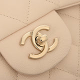 CHANEL シャネル マトラッセ チェーンショルダー Wフラップ 30cm ベージュ A58600 レディース キャビアスキン ショルダーバッグ Aランク 中古 銀蔵