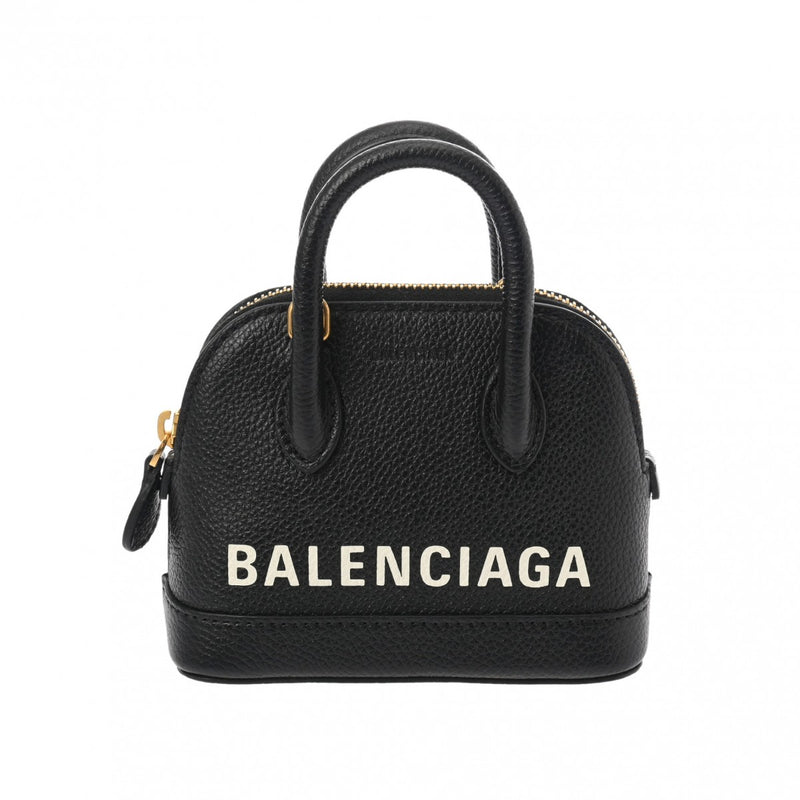 BALENCIAGA バレンシアガ ヴィル トップハンドル ミニ ブラック 550646 レディース カーフ ハンドバッグ Aランク 中古 銀蔵