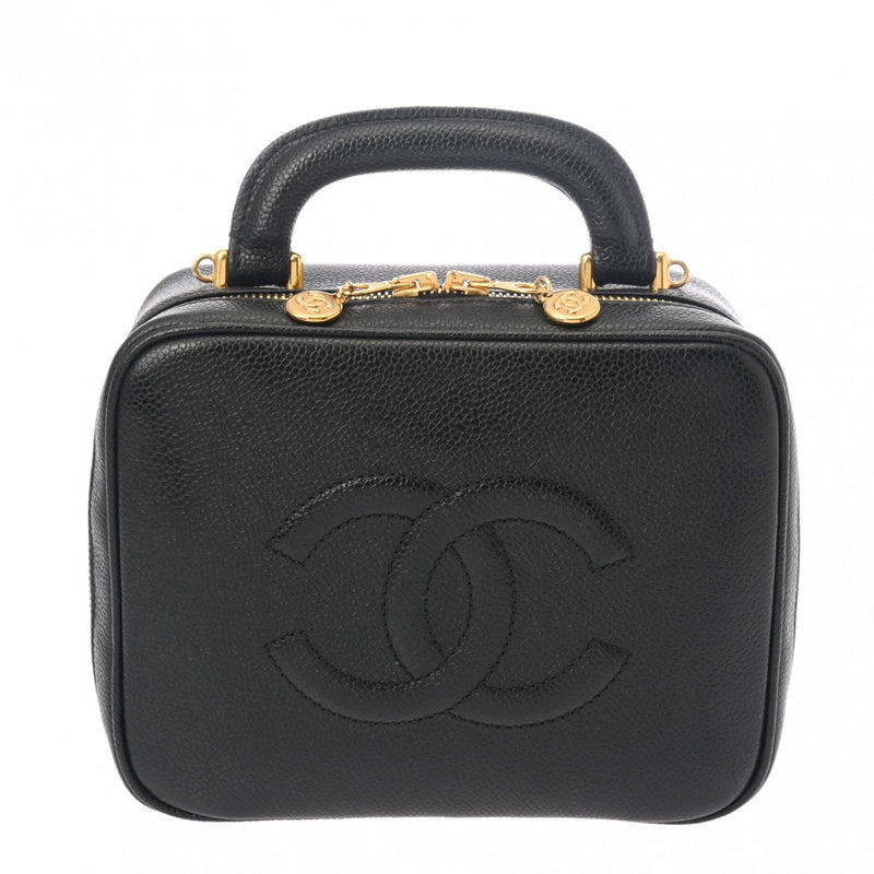 CHANEL シャネル バニティバッグ 2WAY 黒 レディース キャビアスキン 2WAYバッグ ABランク 中古 銀蔵