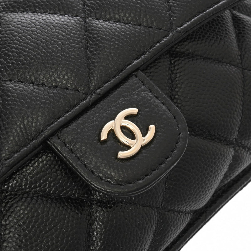 CHANEL シャネル チェーンショルダー エコバッグ付 ブラック AP2095 レディース キャビアスキン ナイロン ショルダーバッグ ABランク 中古 銀蔵