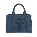 PRADA プラダ カナパ ミニ 2WAYトート ブルー 1BG439 レディース デニム ハンドバッグ Aランク 中古 銀蔵