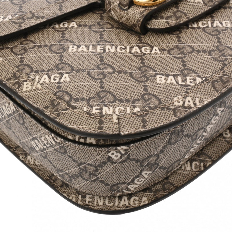 GUCCI グッチ ホースビット1955 GUCCI×BALENCIAGAコラボ アウトレット グレー系 602204 レディース PVC ショルダーバッグ Aランク 中古 銀蔵